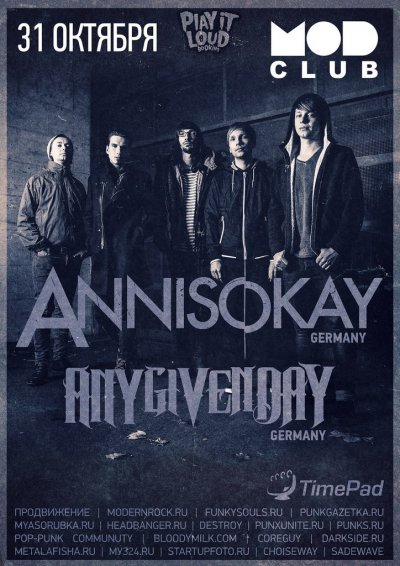 31.10.2015 - MOD - Annisokay, Any Given Day