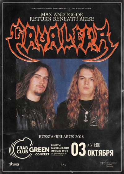 03.10.2018 - Главclub Green Concert - Max &amp; Iggor Cavalera Return Beneath Arise